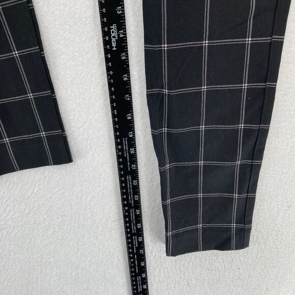 Old Navy Pixie Pants Women's 2 Black Plaid Stretch Fabric Slim Leg Ankle Pants - Picture 8 of 12